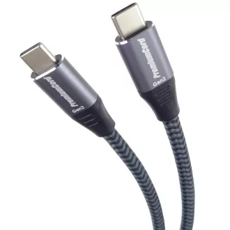 Cablu USB-C PREMIUMCORD (USB 3.2 Gen2x2, 5A, 100W, 20Gbit/s) 3m, gri
