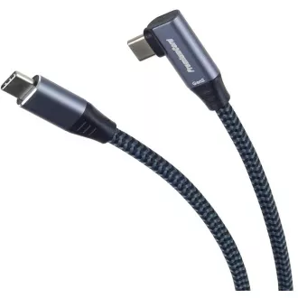 Cablu îndoit PREMIUMCORD USB-C (USB 3.2 Gen2x2, 5A, 100W, 20Gbit/s) 3m, gri
