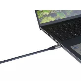 Cablu îndoit PREMIUMCORD USB-C (USB 3.2 Gen2x2, 5A, 100W, 20Gbit/s) 3m, gri