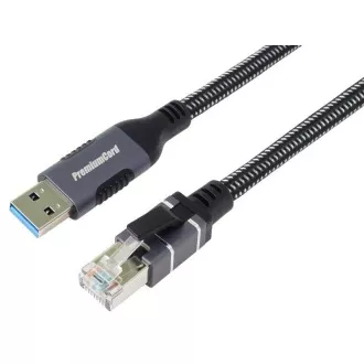 Cablu Ethernet PremiumCord USB3.2 la LAN RJ45 10/100/1000, 3m