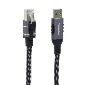 Cablu Ethernet PremiumCord USB3.2 la LAN RJ45 10/100/1000, 3m
