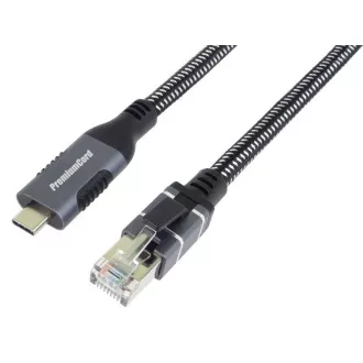 Cablu Ethernet PremiumCord USB-C la LAN RJ45 10/100/1000, 2m Cablu Ethernet PremiumCord USB-C la LAN RJ45 10/100/1000, 2m