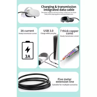 Repetor USB-C PREMIUMCORD și cablu prelungitor mascul-femă, 5Gbps aluminiu 10m