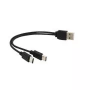 Cablu de încărcare PREMIUMCORD USB 2.0, 2xUSB-C la USB, 15cm, negru