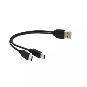 Cablu de încărcare PREMIUMCORD USB 2.0, 2xUSB-C la USB, 15cm, negru