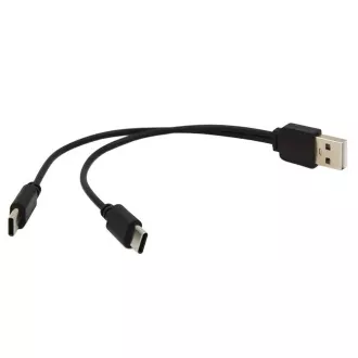 Cablu de încărcare PREMIUMCORD USB 2.0, 2xUSB-C la USB, 15cm, negru