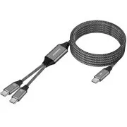 Cablu de încărcare PREMIUMCORD USB-C, 2xUSB-C la USB-C, 100W, 1m, negru