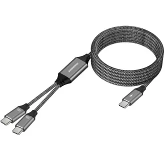 Cablu de încărcare PREMIUMCORD USB-C, 2xUSB-C la USB-C, 100W, 1m, negru