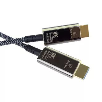 Cablu de fibră optică PREMIUMCORD HDMI 2.1 de ultra-mare viteză 8K@60Hz, placat cu aur, 50m Cablu de fibră optică PREMIUMCORD HDMI 2.1 de ultra-mare viteză 8K@60Hz, placat cu aur, 50m