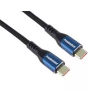 Cablu USB-C PremiumCord (USB 3.2 GEN 2x2, 5A, 100W, 20Gbit/s) 0.5m, țesătură din bumbac împletit