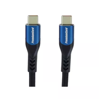 Cablu USB-C PremiumCord (USB 3.2 GEN 2x2, 5A, 100W, 20Gbit/s) 1.5m, împletitură de bumbac