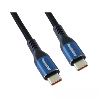 Cablu USB-C PremiumCord (USB 3.2 GEN 2x2, 5A, 100W, 20Gbit/s) 2m, țesătură din bumbac împletit