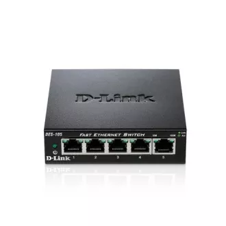 D-Link DES-105 Comutator desktop cu carcasă metalică de 5 porturi 10/100 D-Link DES-105