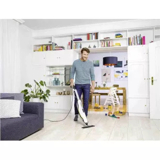 Mop cu abur vertical Karcher SC 3, 1600 W, elimină până la 99,999% dintre viruși și 99,99% dintre bacteriile uzuale de uz casnic, alb