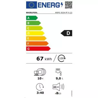 Mașină de spălat vase de sine stătătoare Whirlpool WSFO 3O34 PF X