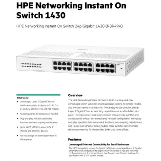 Comutator HPE Networking Instant On 24p Gigabit 1430 R8R49A