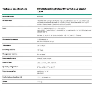 Comutator HPE Networking Instant On 24p Gigabit 1430 R8R49A