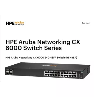 Switch HPE Aruba Networking CX 6000 24G 4SFP R8N88A REÎNNOIRE