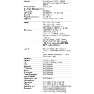 Switch HPE Aruba Networking CX 6000 24G 4SFP R8N88A REÎNNOIRE
