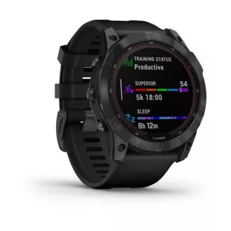 Garmin fenix 7X Solar, Bandă de silicon gri/negru, EU