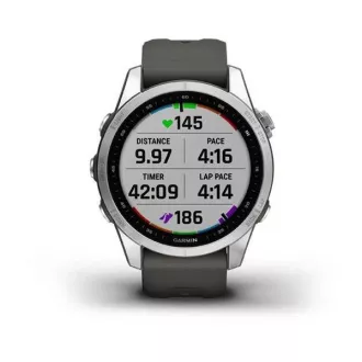 Garmin fenix 7s Glass, Silver / Graphite Silicone Band, EU Garmin fenix 7s Glass, Silver / Graphite Silicone Band, EU
