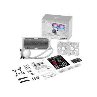 Răcitor de apă ASUS CPU AIO ROG RYUO III 240 ARGB ALB, 2x120mm, LGA1851, AM5 Răcitor de apă ASUS CPU AIO ROG RYUO III 240 ARGB ALB, 2x120mm, LGA1851, AM5
