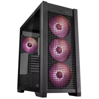 Carcasă ASUS TUF GAMING CASE (GT302) TG, Turn Mid, 4 ventilatoare ARGB de 140 mm, negru