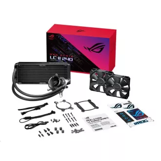 Răcitor de apă ASUS CPU AIO ROG STRIX LC II 240, 2x120mm, LGA1851, AM4 Răcitor de apă ASUS CPU AIO ROG STRIX LC II 240, 2x120mm, LGA1851, AM4