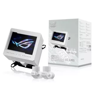 CPU bloc de apă ASUS ROG RYUJIN III WB, display LCD de 3,5", alb