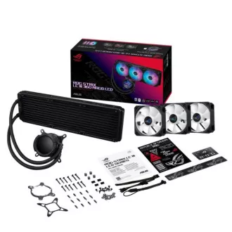 Răcitor de apă pentru procesor LCD ASUS AIO ROG STRIX LC III 360 ARGB, 3x120 mm, afișaj LCD, LGA1851, AM5, negru