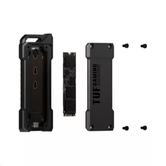 Carcasă ASUS TUF GAMING A2 SSD NVME, USB3.2 Gen 2X1, cutie metalică SSD M.2 NVMe, neagră