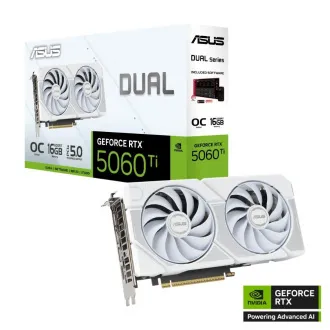 ASUS VGA NVIDIA GeForce RTX 5060 Ti DUAL OC 16G ALB, 16GB GDDR7, 3xDP, 1xHDMI