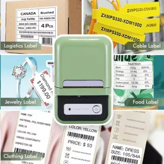 Imprimantă de etichete Niimbot B21S Smart, verde rolă de etichete 210 bucăți Imprimantă de etichete Niimbot B21S Smart, verde rolă de etichete 210 bucăți