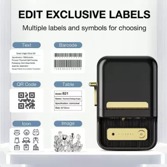 Niimbot Label Printer B21S Smart, negru rolă de etichete 210 buc. Niimbot Label Printer B21S Smart, negru rolă de etichete 210 buc.
