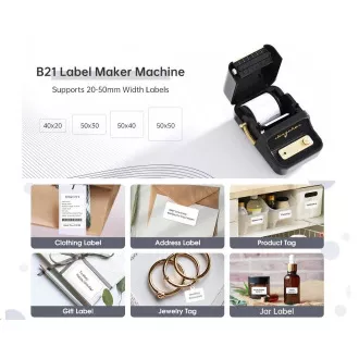 Niimbot Label Printer B21S Smart, negru rolă de etichete 210 buc. Niimbot Label Printer B21S Smart, negru rolă de etichete 210 buc.