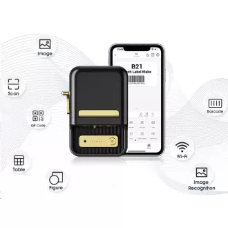Niimbot Label Printer B21S Smart, negru rolă de etichete 210 buc. Niimbot Label Printer B21S Smart, negru rolă de etichete 210 buc.