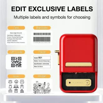 Niimbot Label Printer B21S Smart, roșu   rolă de etichete 210 buc.
