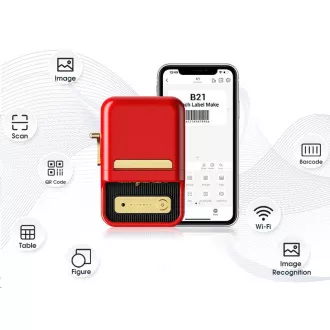 Niimbot Label Printer B21S Smart, roșu   rolă de etichete 210 buc.