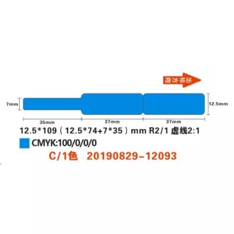 Etichete pentru cabluri Niimbot RXL 12, 5x109mm 65 buc Albastru pentru D11 și D110