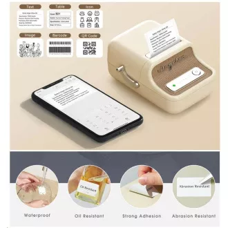 Imprimantă de etichete Niimbot B21S Smart, albă   rolă de etichete 210 buc.