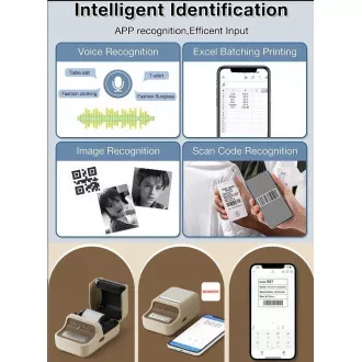 Imprimantă de etichete Niimbot B21S Smart, albă   rolă de etichete 210 buc.