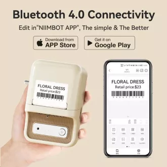 Imprimantă de etichete Niimbot B21S Smart, albă   rolă de etichete 210 buc.