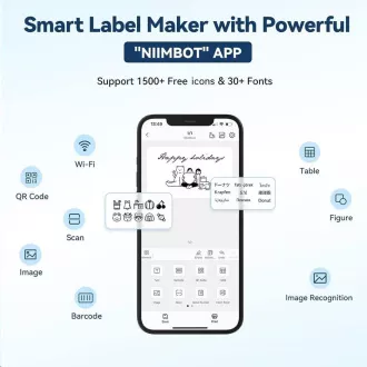 Niimbot Label Printer B1 Smart, albastru lac   rolă de etichete 210 buc.
