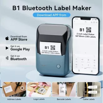Niimbot Label Printer B1 Smart, albastru lac   rolă de etichete 210 buc.