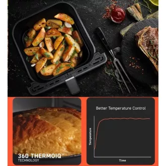 Cosori Dual Blaze 6.4L SMART Friteuză cu aer cald Cosori Dual Blaze 6.4L 5x frigăruie și grătar. grătar, negru Cosori Dual Blaze 6.4L SMART Friteuză cu aer cald Cosori Dual Blaze 6.4L 5x frigăruie și grătar. grătar, negru