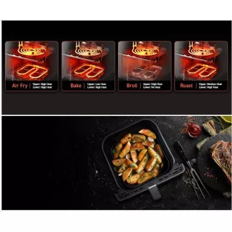 Cosori Dual Blaze 6.4L SMART Friteuză cu aer cald Cosori Dual Blaze 6.4L 5x frigăruie și grătar. grătar, negru Cosori Dual Blaze 6.4L SMART Friteuză cu aer cald Cosori Dual Blaze 6.4L 5x frigăruie și grătar. grătar, negru