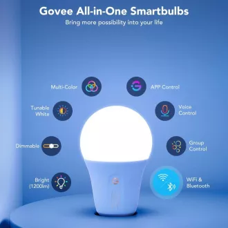 Bec Govee Smart RGBWW 12W-85W 1200lm E27 Durată lungă