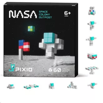 PIXIO NASA - Kit de construcție magnetică pentru bază colonială