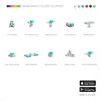 PIXIO NASA - Kit de construcție magnetică pentru bază colonială