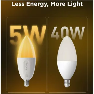 Bec inteligent Govee RGBWW 5W-50W 450lm E14 Durată lungă de viață 2 buc Matter